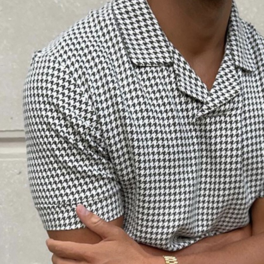 Men's Casual Short Sleeve T-Shirt POLO Shirt Black L