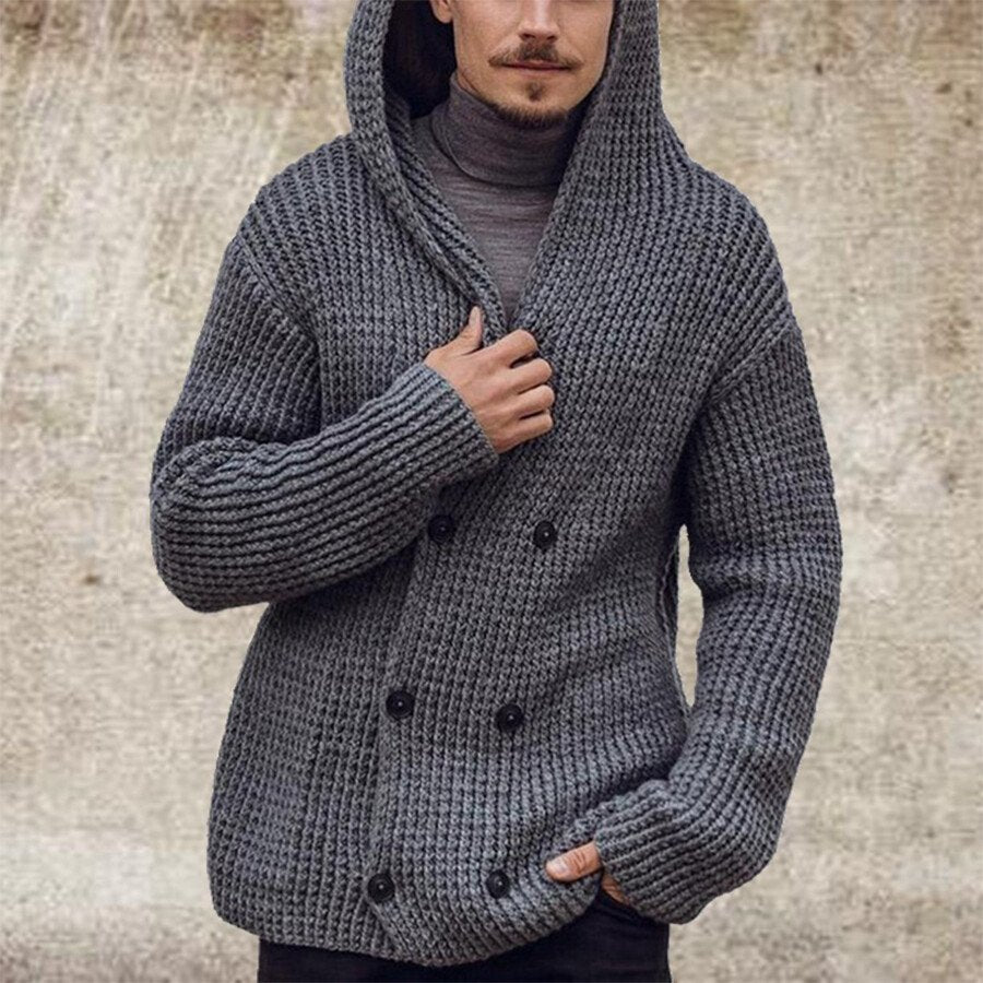 Men's Casual Long-Sleeved Sweater Coat As shown S