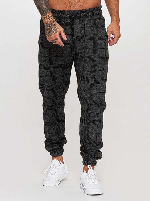 Men's Checkered Pattern Jogger Pants