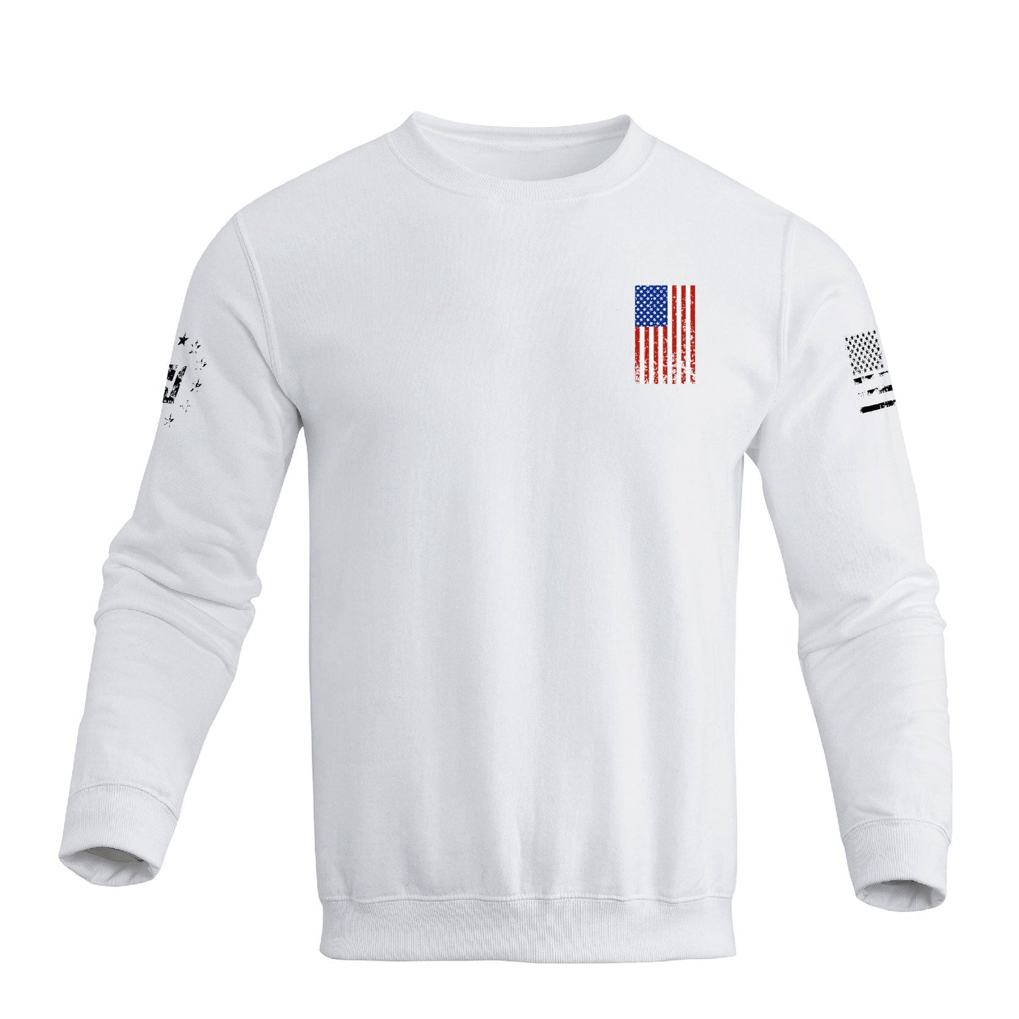 Men's 100% Cotton Patriotic American Flag Cross Graphic Midweight Sweatshirts