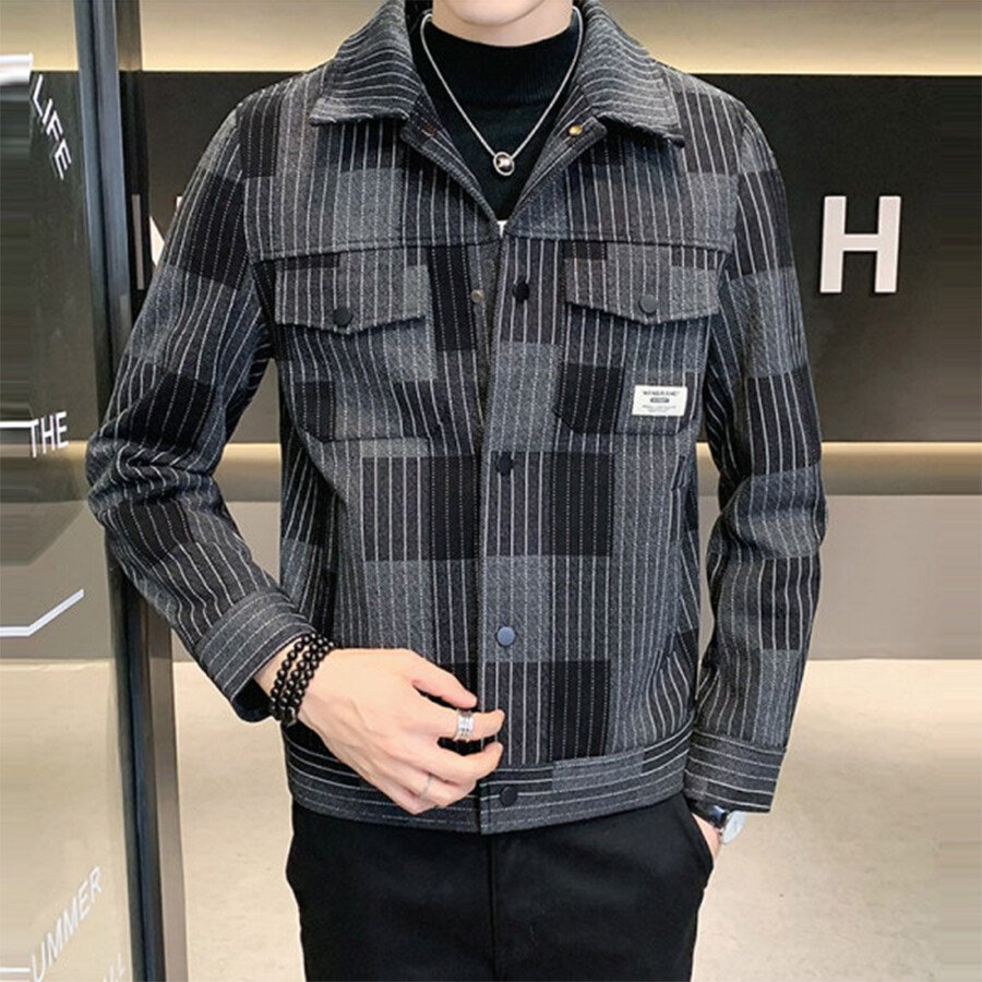 Men's Casual Business Jacket Grey XL