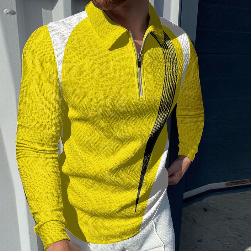 Men's Lapel Zip Polo Shirt