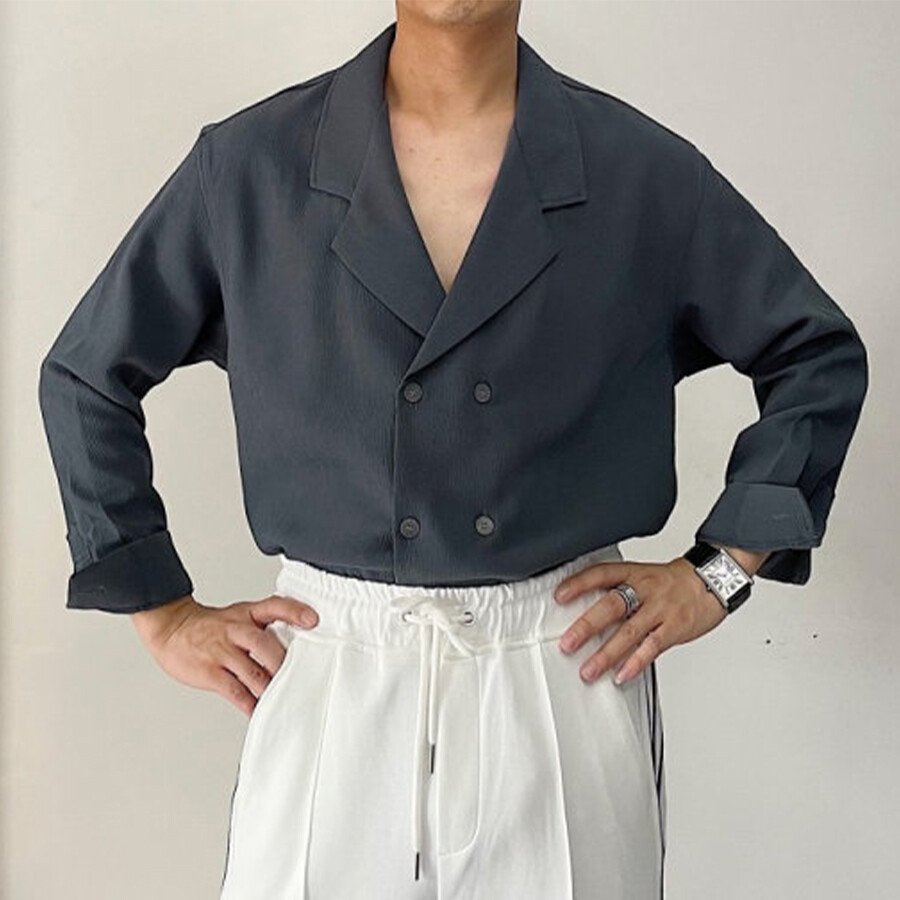 Men's Casual Fashion Shirts Grey XL