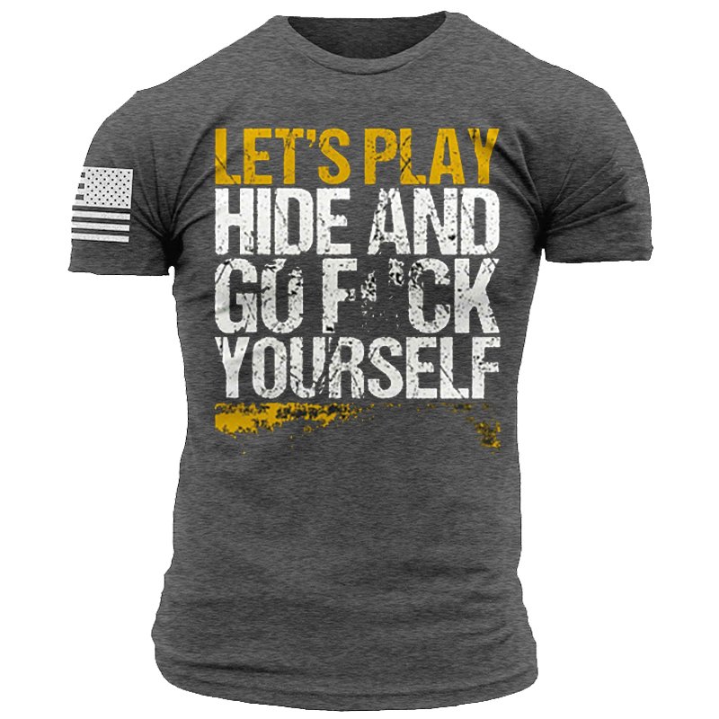 Let's Play Hidy Men's Tactical Casual Short Sleeve T-Shirt