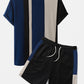 Mens Knitted Contrasting Color Stitching Short Sleeve Two Pieces Outfits SKUI05041