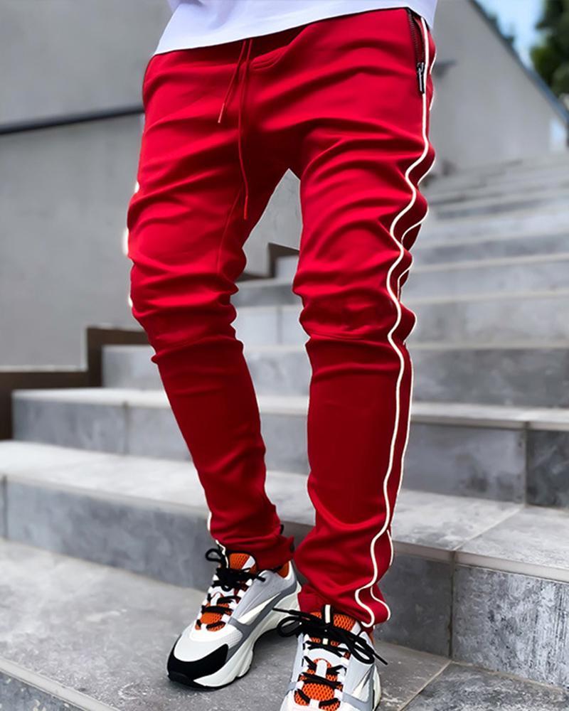 men's red casual trousers