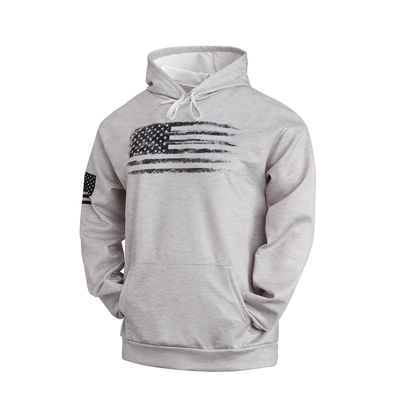 Men's American Flag Print Patriotic GraphicDistressed Hoodie