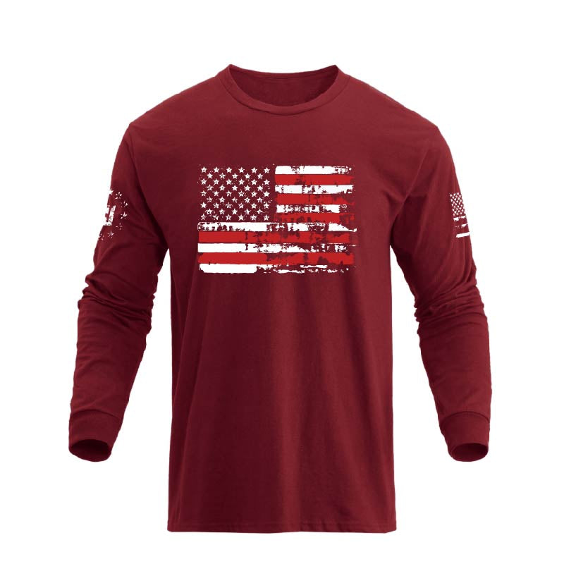 Men's American Flag Graphic Long Sleeve T-Shirt