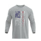 Men's American Flag Shield Graphic Long Sleeve  T-Shirt