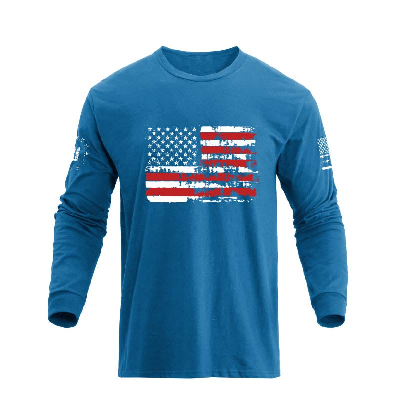 Men's American Flag Graphic Long Sleeve T-Shirt