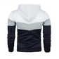 Men's loose color matching casual sports hooded sweatshirt