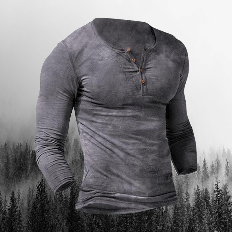 Men'S Outdoor Tactics Print Long Sleeve V-Neck Shirt