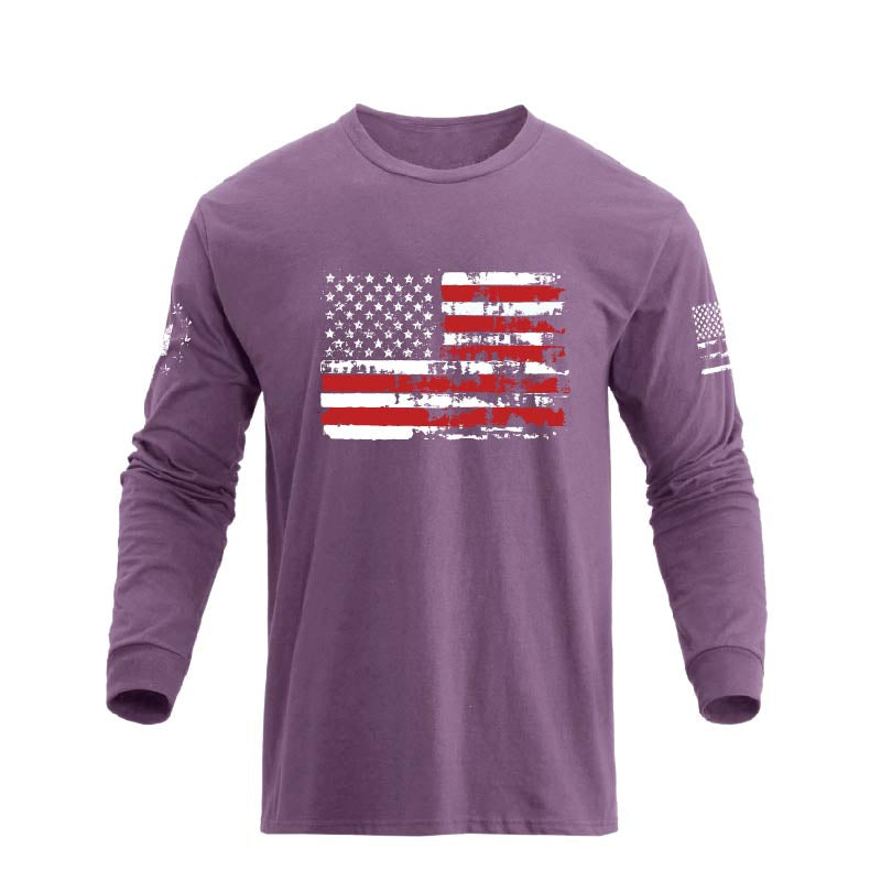 Men's American Flag Graphic Long Sleeve T-Shirt