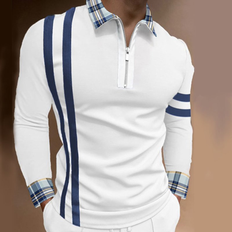 Men's Lapel Zip Polo Shirt