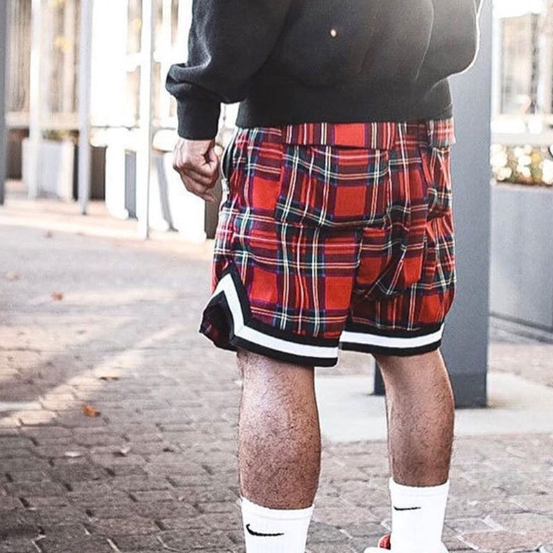 Men's Vintage Plaid Basketball Shorts