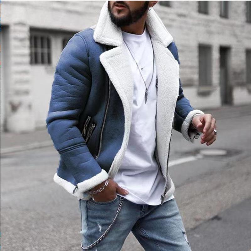 Men Solid Color Shawl Lapel Coat