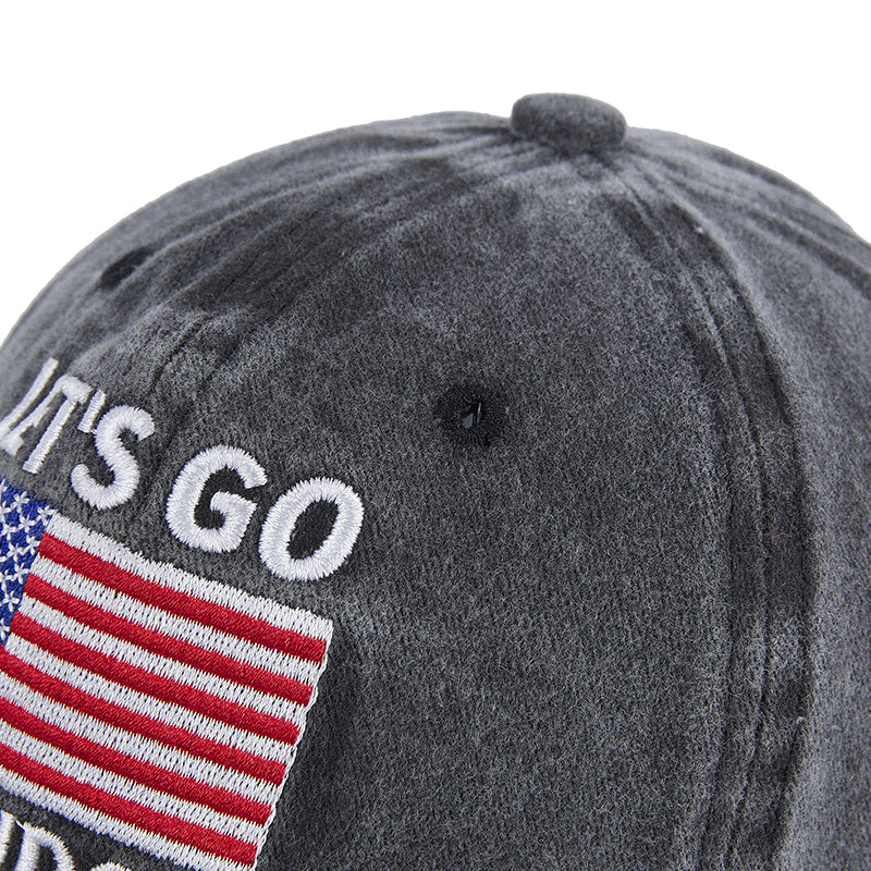 Men's LET'S GO BRANDON American Flag Embroidery Caps