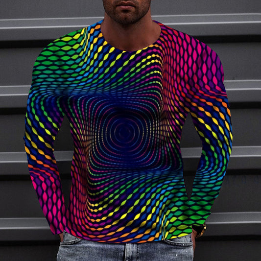 Men's 3D Abstract Print T-Shirt Color S