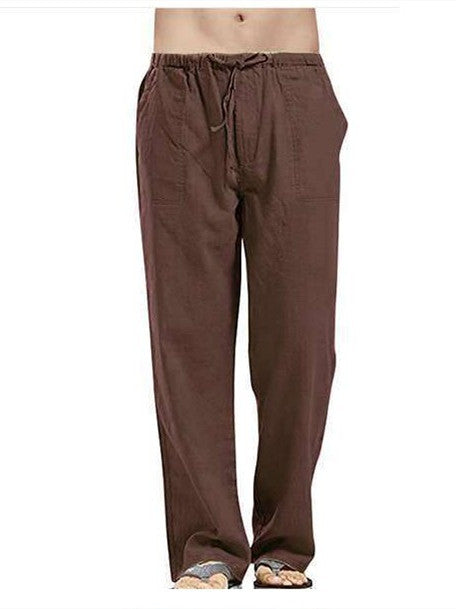 Men's linen pocket casual trousers