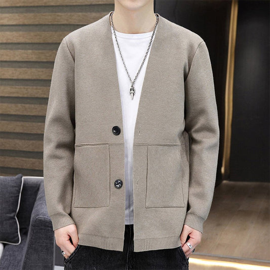 Men&#039;s Casual Knitted Cardigan Top Black M