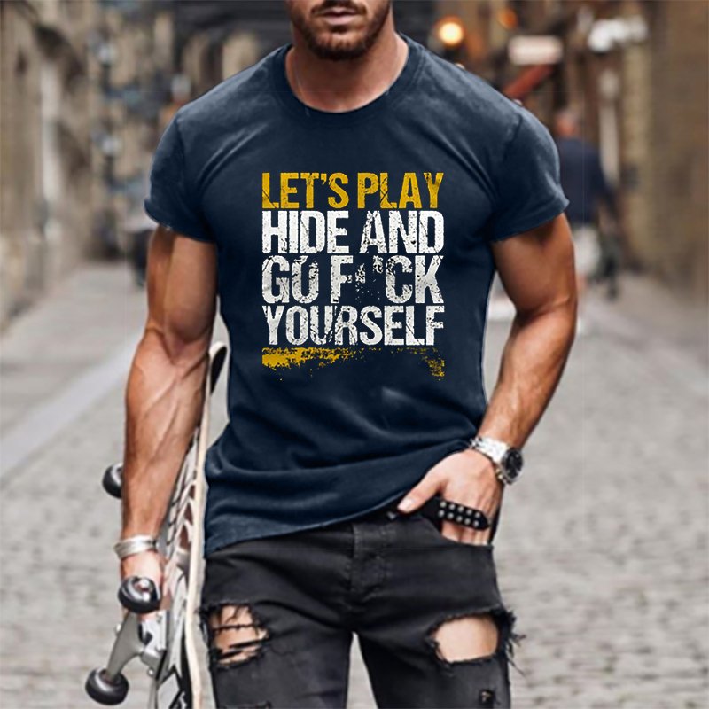 Let's Play Hidy Men's Tactical Casual Short Sleeve T-Shirt