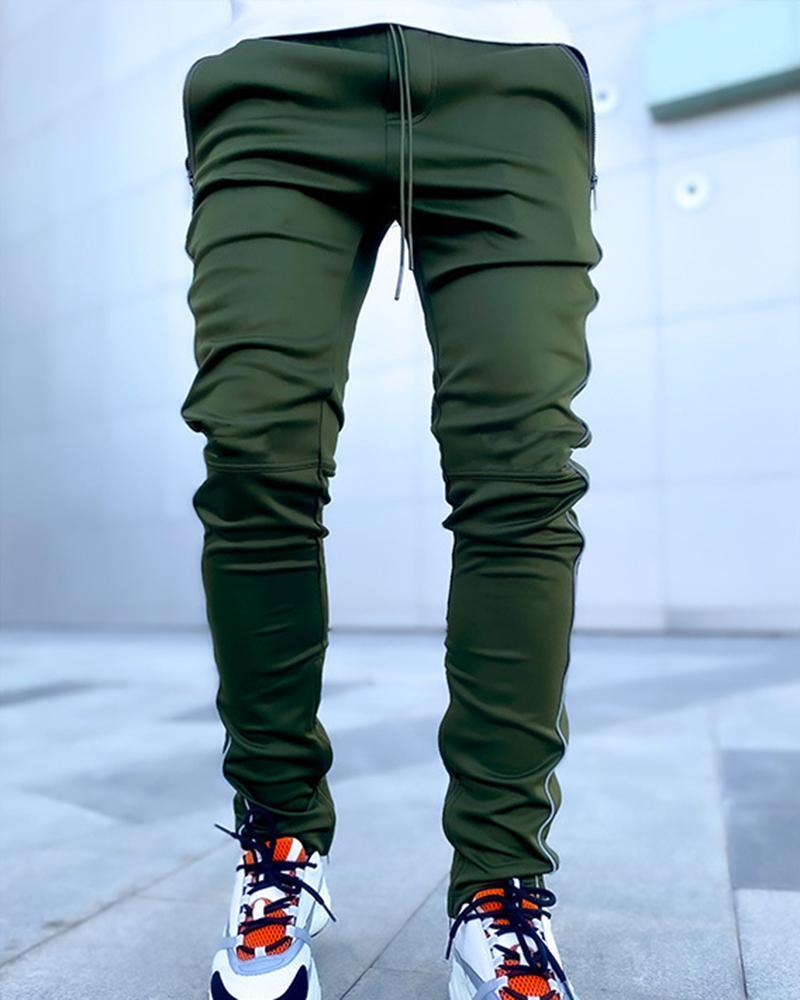 men's green casual trousers