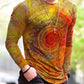 Men's Abstract Sun Painting Print Long Sleeve T-shirt