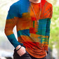 Men's Contrast Painting Print Long Sleeve T-shirt