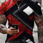 Men's Personality Geometric Stitching Print T-shirt