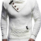 Men's solid color button turtleneck sweater