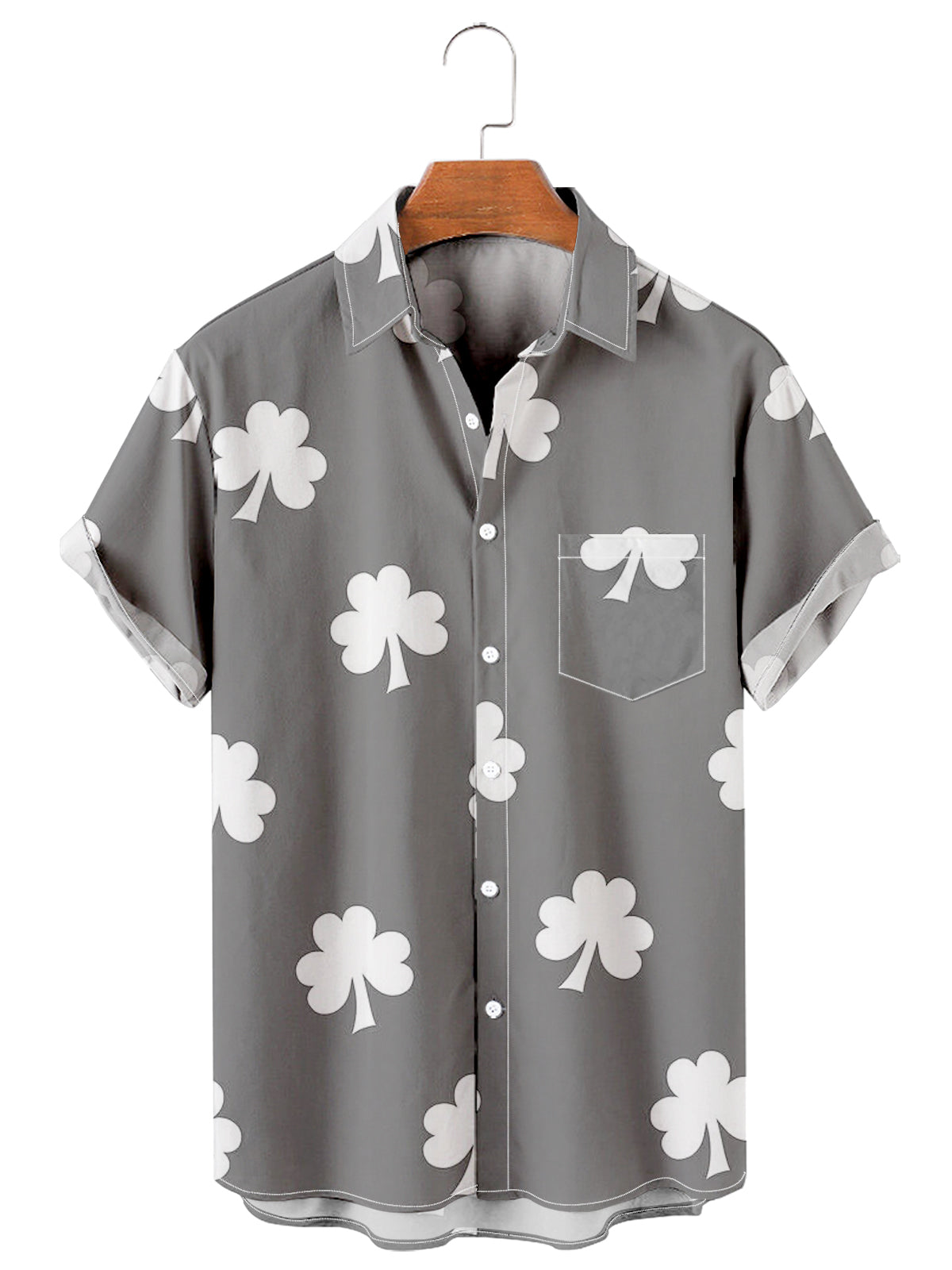 Simple Clover Print Men's Large Shirt