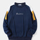Mens Side Stripe Letter Embroidered Pullover Sweatshirt Preppy Two Pieces Outfits