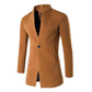 One Button Stand Collar Slim Fit Wool Coat