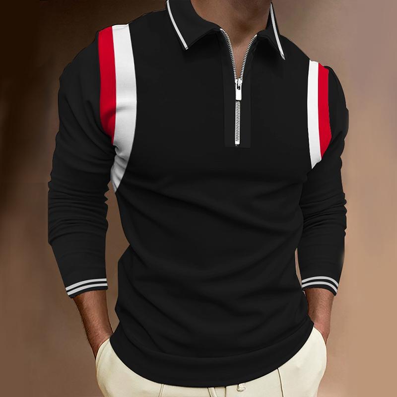 Men's Lapel Zip Polo Shirt