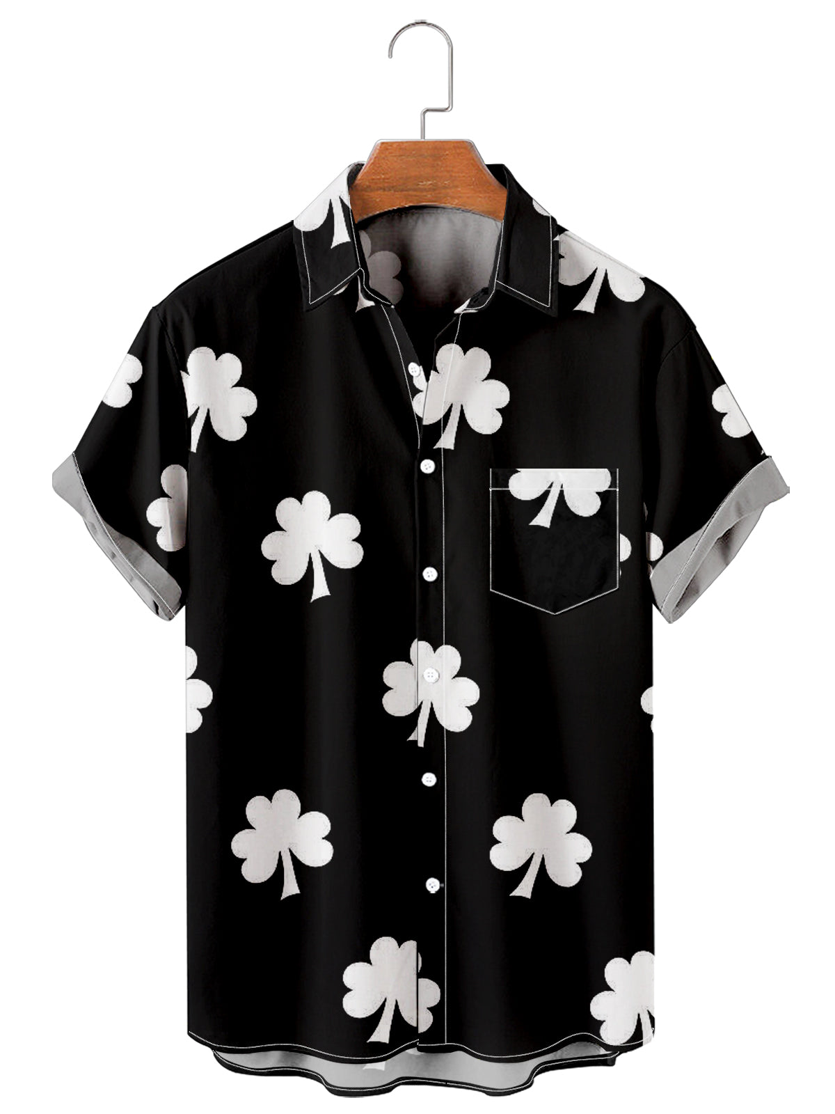 Simple Clover Print Men's Large Shirt