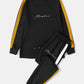 Mens Side Stripe Script Embroidered Sweatshirt Casual Cuffed Two Pieces Outfits
