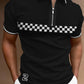 Men's Lapel Check Printed Fashion Gentleman POLO Shirt