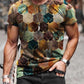 Men's Contrast Block Painting Print T-Shirt
