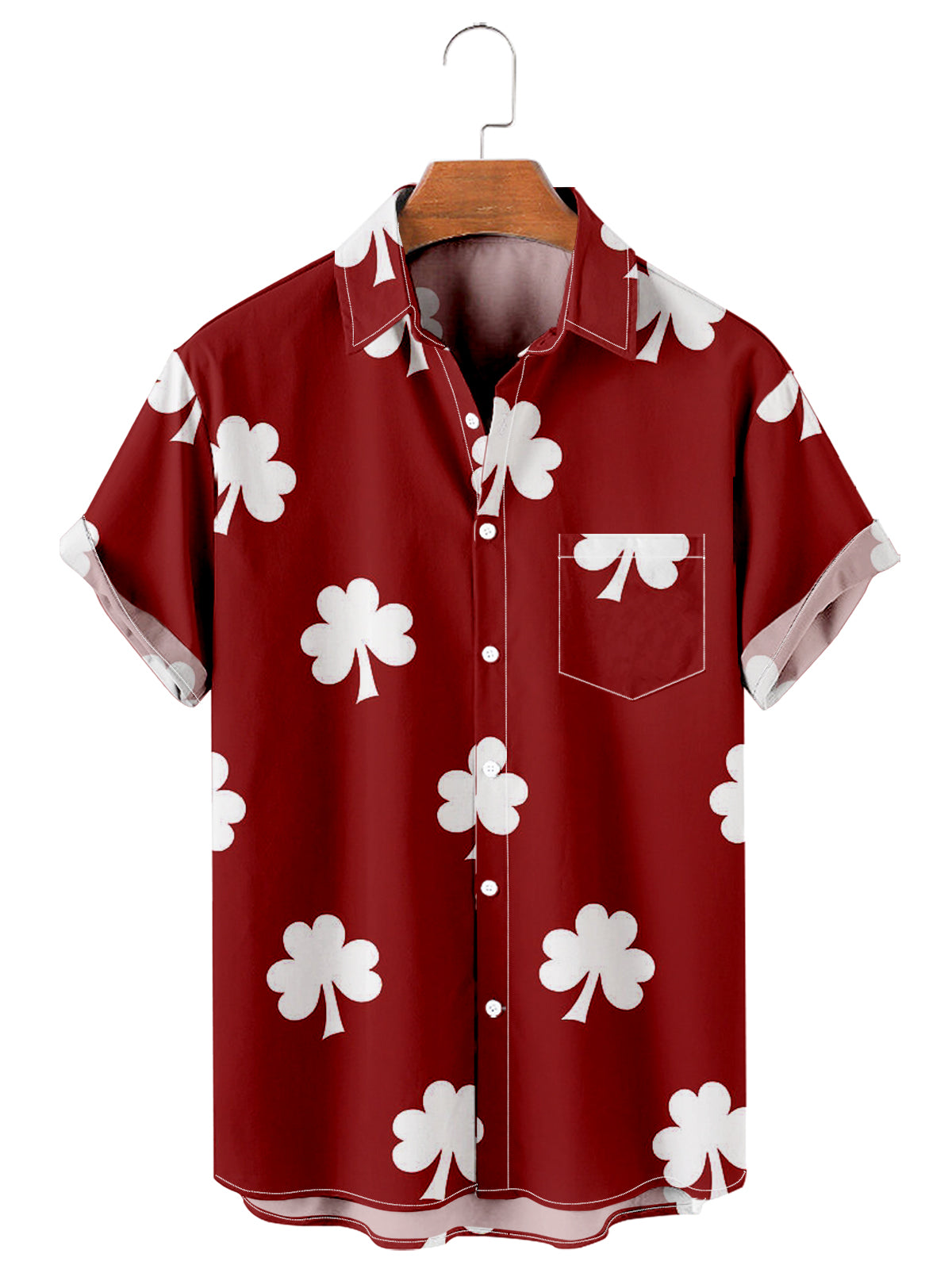 Simple Clover Print Men's Large Shirt