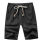 MANFLARE - Summer Mens Solid Color Cotton Linen Shorts