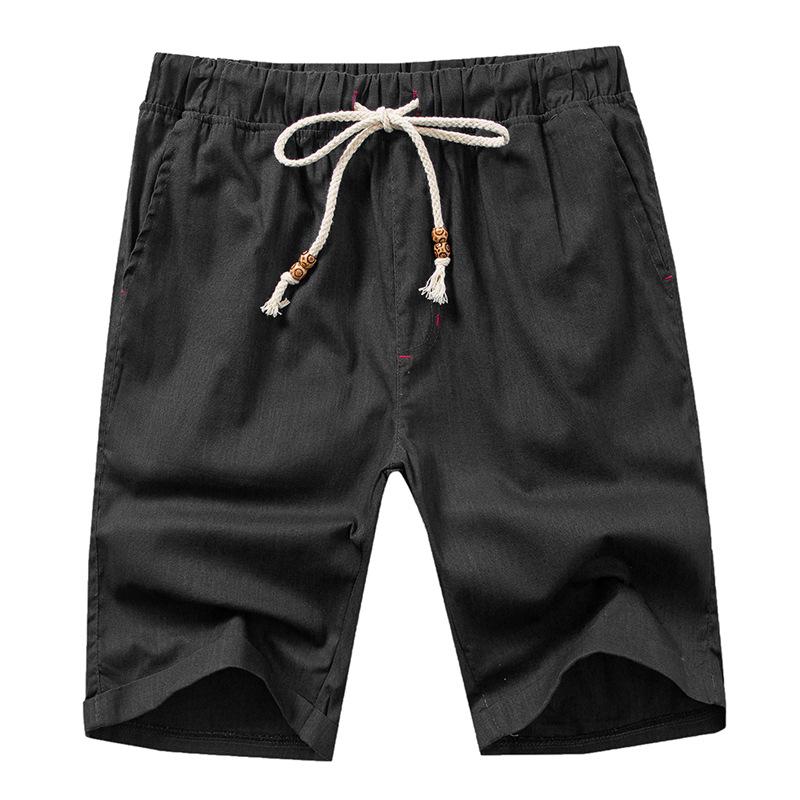 MANFLARE - Summer Mens Solid Color Cotton Linen Shorts