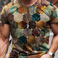 Men's Contrast Block Painting Print T-Shirt