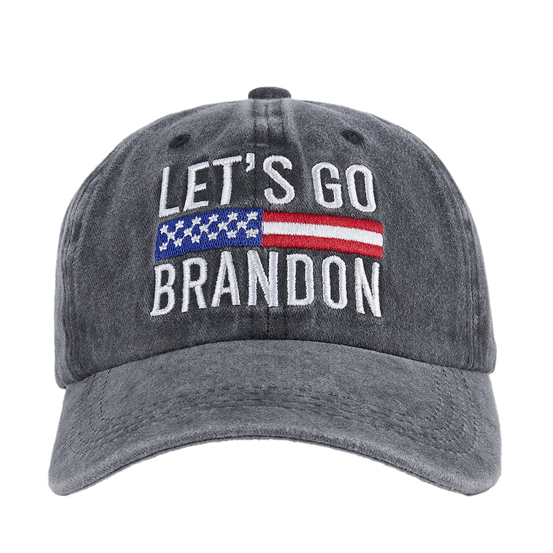 Men's LET'S GO BRANDON American Flag Embroidery Caps