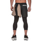 Men's Sports Fitness Double Shorts + Pants Capris