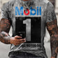 Mens Vintage Motor Mobil 1 Oil Badge Printed T-shirt