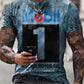 Mens Vintage Motor Mobil 1 Oil Badge Printed T-shirt