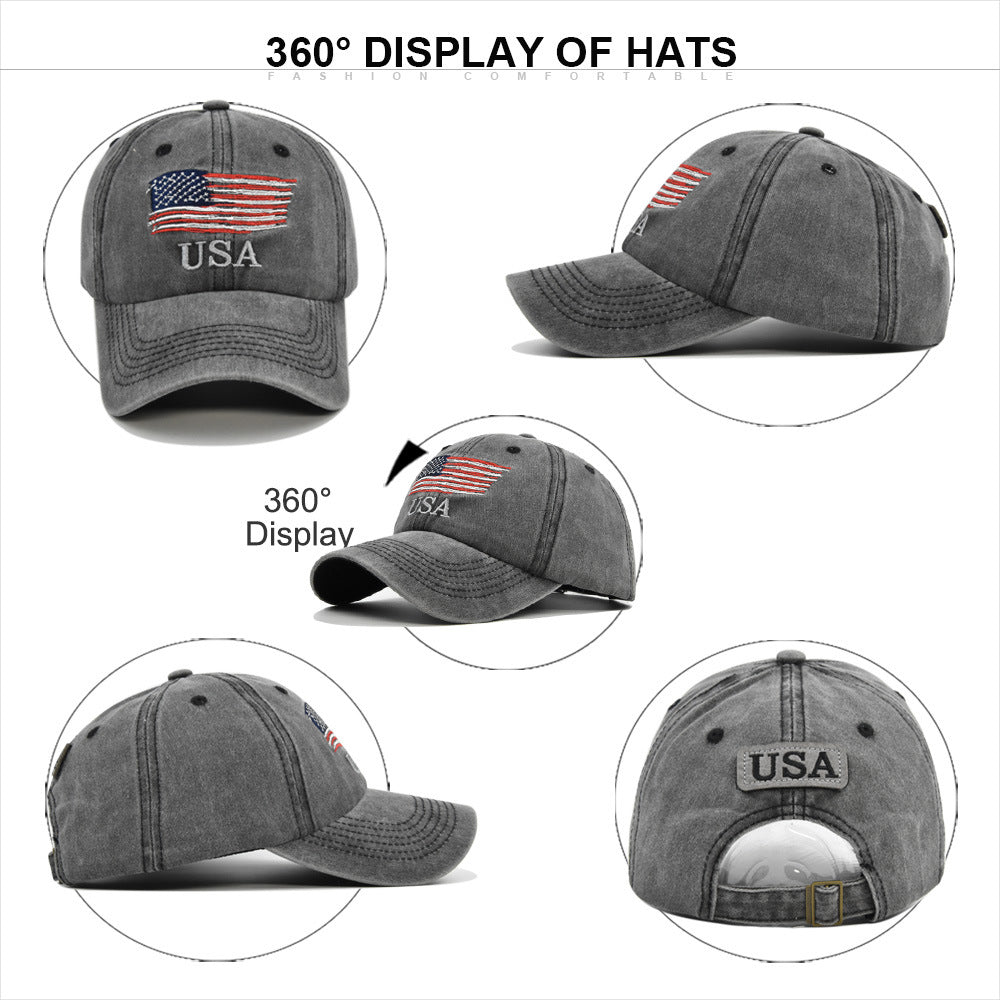 Wash To Wash Old Patriot Baseball Cap Embroidered Duck Cap A Embroidery Baseball Cap