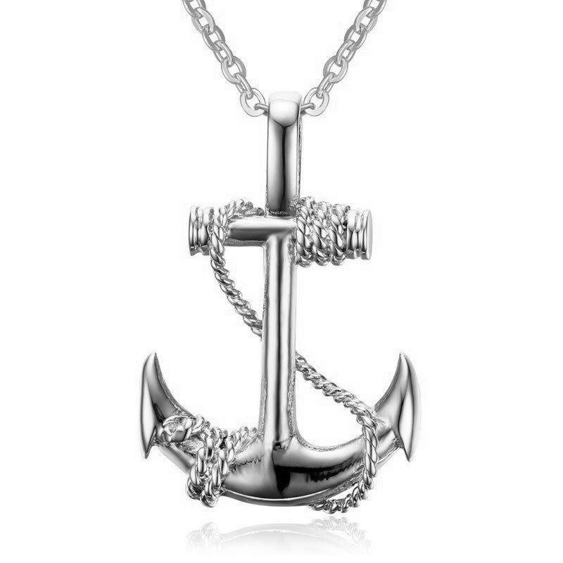 Vintage Men'S Pirates Of The Caribbean Anchor Necklace Stainless Steel Necklace Personality