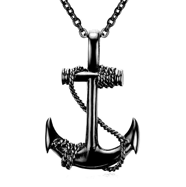 Vintage Men'S Pirates Of The Caribbean Anchor Necklace Stainless Steel Necklace Personality