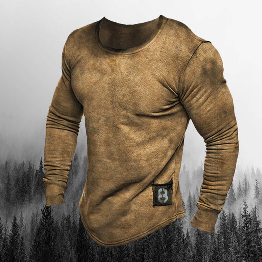 Men'S Outdoor Henry Neck Organic Long Sleeve